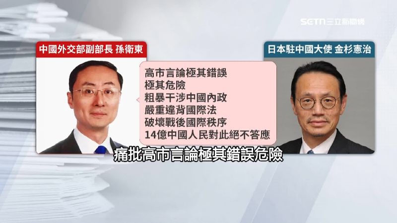 中國外交部向日本駐中大使抗議高市早苗「台灣有事」言論干涉中國內政。（示意圖）