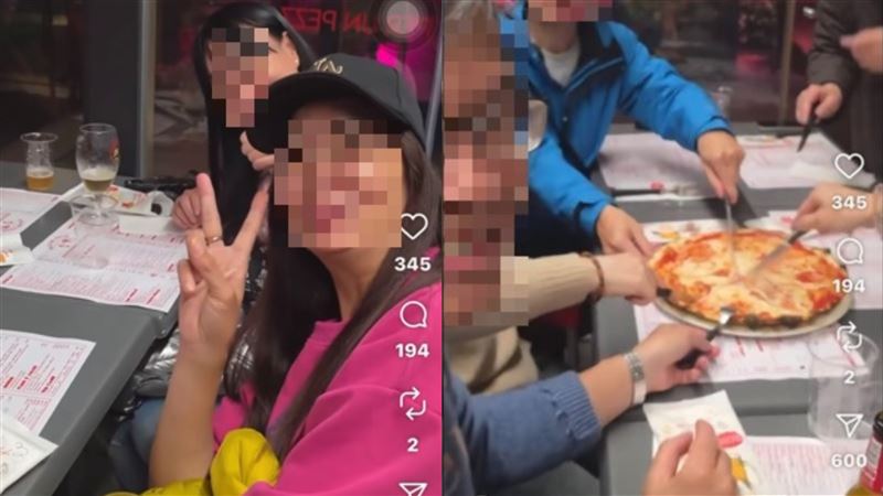 一群觀光客不知義大利老闆拍片公審他們只點5份披薩，還開心比讚和YA手勢，並透露自己來自「台灣」。（圖／翻攝自pizza dal pazzo IG）