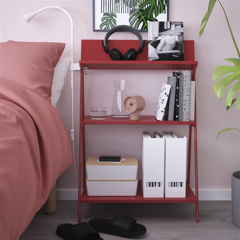 KR&Ouml;NIK&Ouml;R開放式收納櫃, 紅色, 60x35x91 公分(圖／IKEA提供)