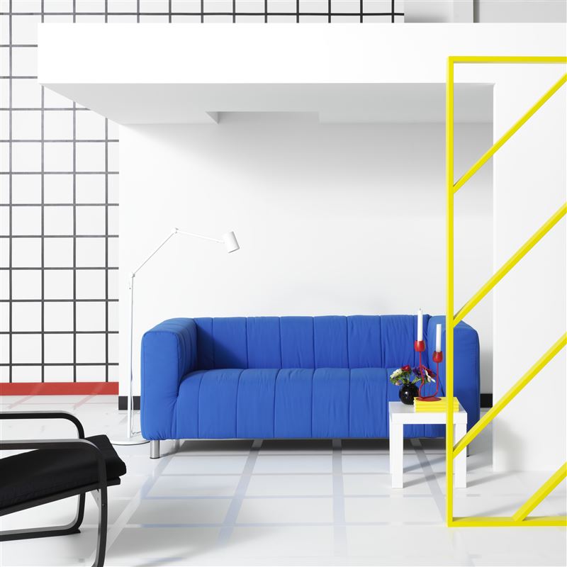 KLIPPAN 雙人座沙發, l&aring;ngban 亮藍色(圖／IKEA提供)