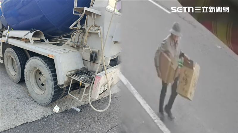 陳婦生前左右手各攬一個紙箱，穿著很日常，逢人打招呼，可見這條路再熟悉不過。（圖／翻攝畫面）