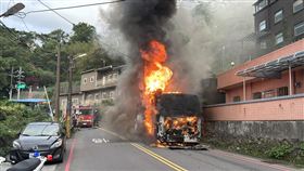 新北,瑞芳,遊覽車,火警,老街,遊客。（圖／翻攝畫面）