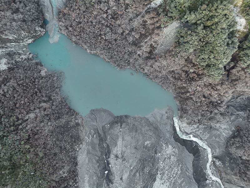 11月16日馬太鞍溪堰塞湖空拍。（圖／林保署花蓮分署提供）