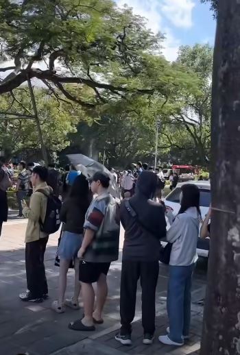 大批民眾在台大校園苦等雞排。（圖／翻攝自黑特帝大）