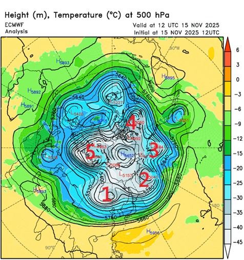 北極冷空氣將影響台灣。（圖／鄭明典臉書）