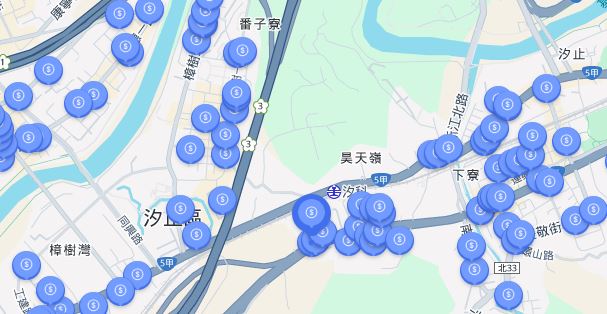 民眾可使用LINE熱點，找出身邊能用於辦理普發1萬領現的ATM。（圖／翻攝自LINE）