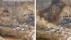 民主剛果鈷礦場橋梁坍塌，恐怖影片曝光。（圖／翻攝自X平台@CristianoSouza）