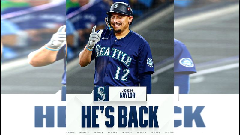 水手傳出用5年約續留一壘手奈勒（Josh Naylor）。（圖／翻攝自MLB X）