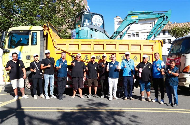 寶山鄉公所志工前往花蓮救災。（圖／寶山鄉公所提供）