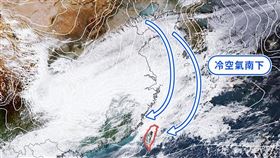 週三入夜至週四清晨可能為此波低溫最低點，中北部及東北部都市地區15–16度，空曠地區13度以下。（圖／翻攝自天氣風險臉書）