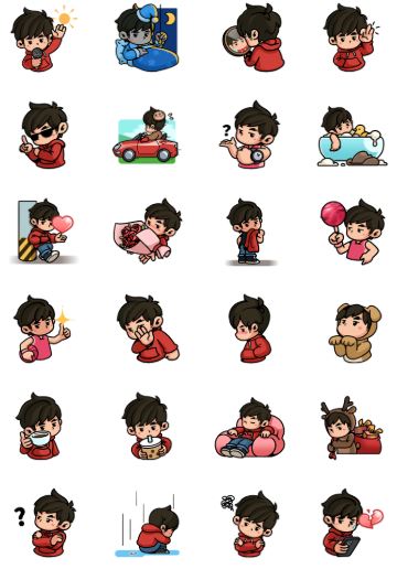 周杰倫的二次元官方IP「周同學」推出首款動態貼圖《周同學日常初登場》。（圖／翻攝自LINE）