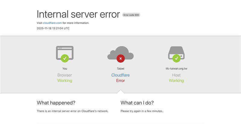 Cloudflare網路連線異常導致許多網站無法使用。（圖／翻攝畫面）