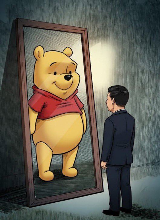 日本網友一張「習近平小熊維尼照」反殺《新華社》，終結戰局。（圖／翻攝自X平台 @Rn6Ta）