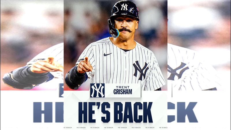 葛林斯欽（Trent Grisham）接受合格報價重返洋基。（圖／翻攝自MLB X）