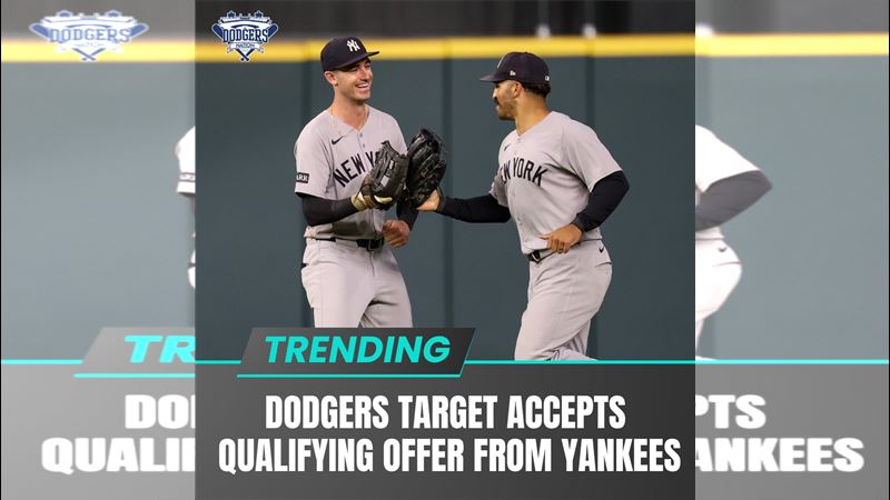 葛林斯欽（Trent Grisham）接受合格報價重返洋基。（圖／翻攝自X平台 @DodgersNation）