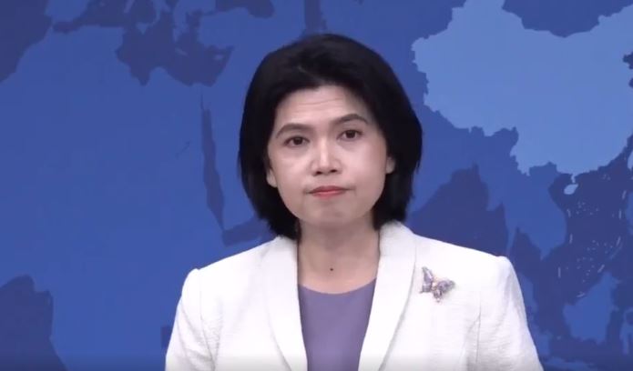 川普2.0首度對台軍售，中共國台辦發言人朱鳳蓮批評倚美謀獨。（圖／翻攝畫面）