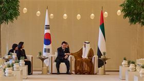 李在明上任後首次出訪阿聯，並強調將深化雙方合作。（圖／翻攝自青瓦臺）