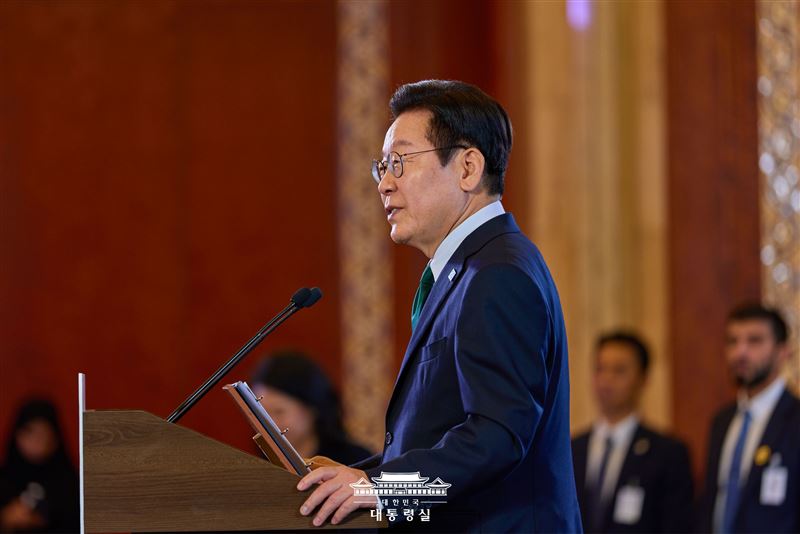 李在明強調，將致力深化雙方在多項議題上的合作。（圖／翻攝自青瓦臺）