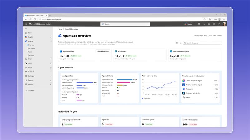 全新的Microsoft Agent 365讓企業能夠觀測、管理並保護其AI Agents