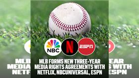 MLB宣布和Netflix、美國國家廣播環球集團（NBCUniversal）和ESPN簽訂為期3年的媒體轉播權合約。（圖／翻攝自MLB推特）
