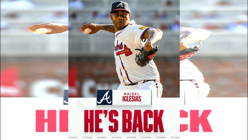 勇士1年約簽回終結者伊格雷西亞斯（Raisel Iglesias）。（圖／翻攝自MLB推特）