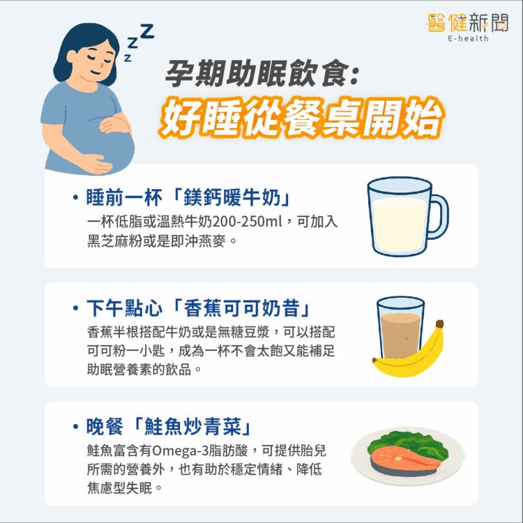 孕期助眠飲食，好睡從餐桌開始。（圖／醫健新聞網提供）