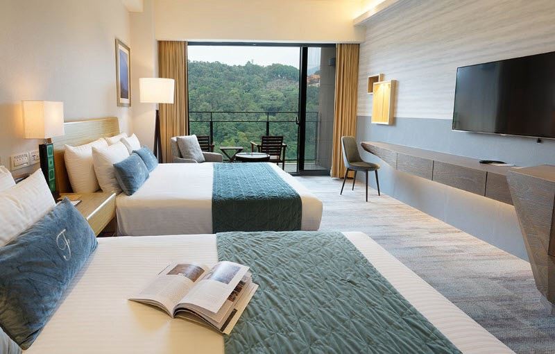 台灣高鐵「搭高鐵．住雲品」專案，日月潭雲品溫泉酒店經典山景客房一泊二食每晚11,500元起。（圖／台灣高鐵提供）