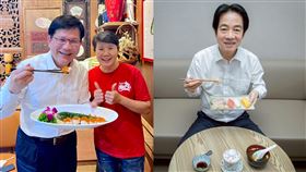 賴清德、林佳龍大啖日本水產。（圖／翻攝自賴清德、林佳龍臉書）