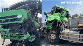 高雄,事故,曳引車,男子,貨車,車禍,國道一號,瑞隆路段,安全距離,駕駛,骨折,送醫（圖／翻攝畫面）