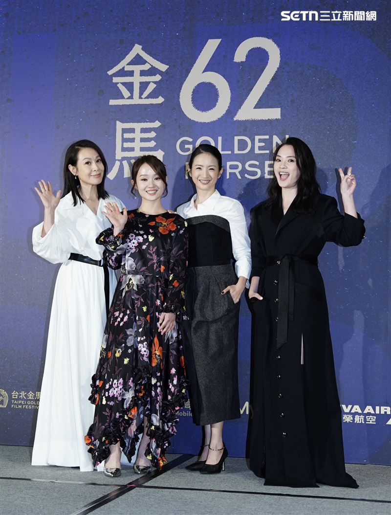 劉若英（左起）、方郁婷、林依晨、高伊玲將角逐影后。（圖／記者趙于瑩攝影）