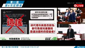 劉崇顯質詢邱臣遠新竹馬偕兒童醫院議題（圖／翻攝自新竹市議會）