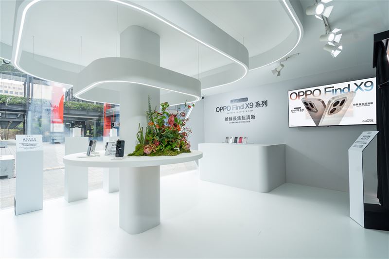 OPPO Find X9系列限時體驗空間，邀民眾走進哈蘇全焦段影像與AI科技交織的探索旅程，感受突破視界的拍攝魅力。（圖／品牌業者提供）