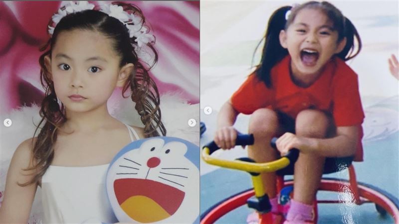 周子瑜小時候圓滾滾的眼睛加上櫻桃小嘴，精緻的臉蛋和現在差距不遠。（圖／翻攝自周子瑜IG）