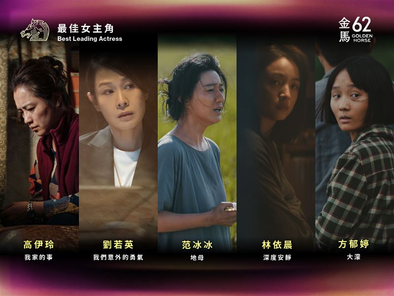 第62屆金馬獎最佳女主角入圍名單。（圖／金馬執委會提供）