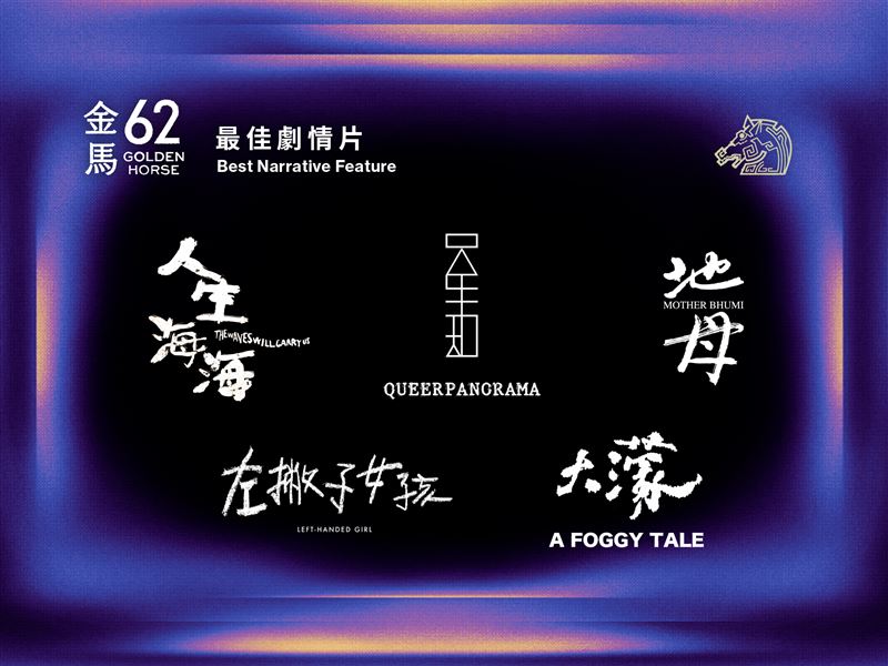 第62屆金馬獎最佳劇情片入圍名單。（圖／金馬執委會提供）