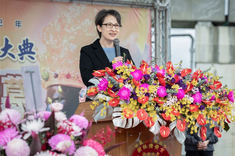 副總統蕭美琴出席樹林濟安宮「酧恩祈安 五朝圓醮」總醮壇點燈開幕暨公益傳芳典禮（圖／總統府提供）
