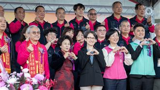 副總統蕭美琴出席樹林濟安宮「酧恩祈安 五朝圓醮」總醮壇點燈開幕暨公益傳芳典禮（圖／總統府提供） 