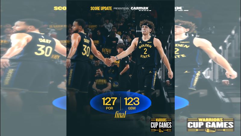 柯瑞（Stephen Curry）投進9顆三分球攻下38分，勇士不敵拓荒者。（圖／翻攝自勇士推特）