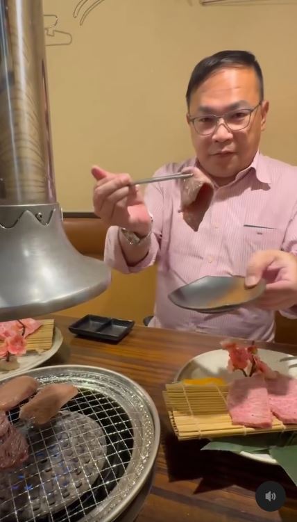 王義川分享東京上野的和牛燒肉。（圖／翻攝自Threads @ycwangriver1）