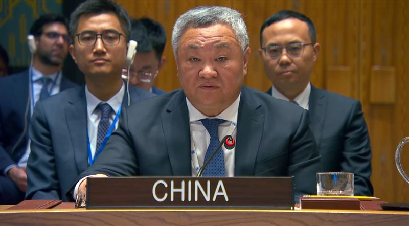 中國駐聯合國代表傅聰。21日他致函聯合國祕書長古特雷斯，威脅日本不准軍事干預台海局勢，否則中國將行使自衛權，暗指雙方將兵戎相見。（圖／翻攝自X平台 @ChinaAmbUN）