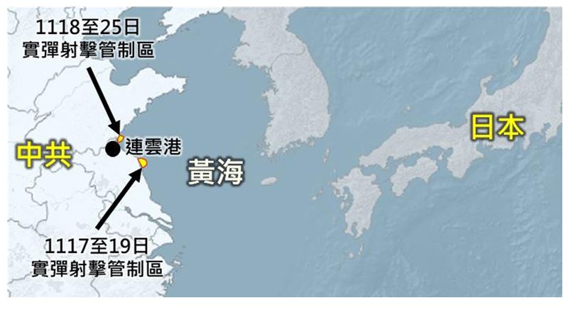 國安局揭露中共射擊圖，顯示僅在沿岸做岸際小型火砲射擊。（圖／翻攝自國安局報告）