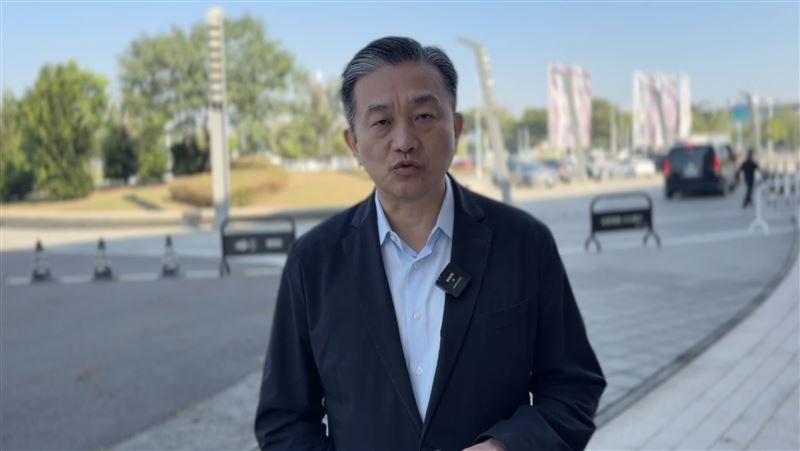 王定宇表示，聯合國秘書長發言人杜雅里克一句話就打臉中共戰狼製造謊言新聞機制。（圖／王定宇辦公室提供）