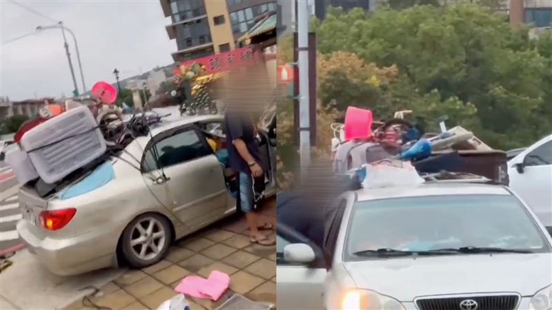 生鏽蝸居車…綁家具出巡「1F⭢2F」警出手