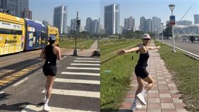 TWICE隊長兼主唱志效今(23)日現身高雄輕軌旁慢跑，並用中文寫下：「今天的演出也已經準備好加油了。」（圖／翻攝自志效IG）