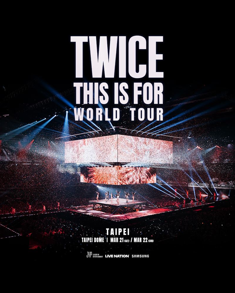 TWICE改寫紀錄，2026 3/21-3/22首登臺北大巨蛋。（圖／翻攝自Live Nation Taiwan 理想國）
