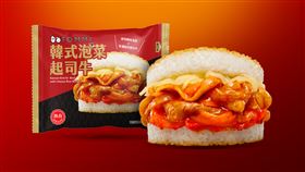 韓味爆擊全台！湯米「韓式泡菜起司牛米漢堡」7-11限定開賣掀起韓風熱潮。（圖／業者提供）