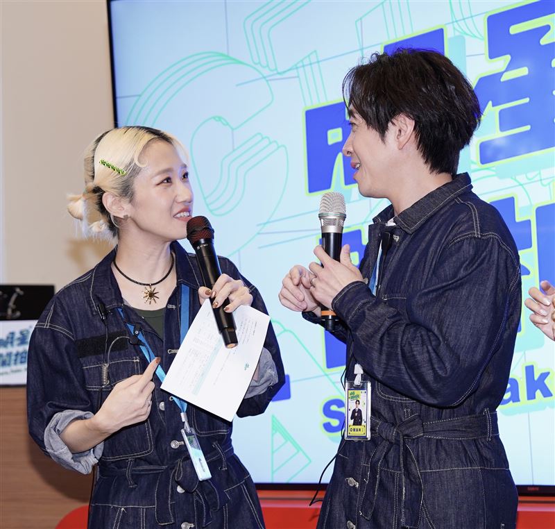 Lulu與陳漢典婚後合體主持節目。（圖／記者趙于瑩攝影）