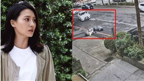 顏曉筠前往電視台途中，遭到汽車撞飛。（圖／顏曉筠臉書、翻攝畫面）