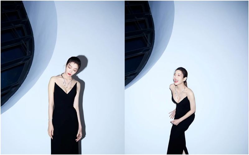 蔡淑臻第二套黑禮服典雅亮相。（圖／翻攝自蔡淑臻臉書）