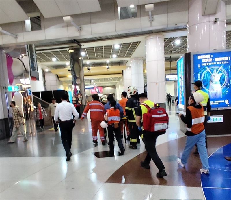 高鐵板橋站一名七旬婦人不明原因落軌。（圖／讀者提供與翻攝畫面）